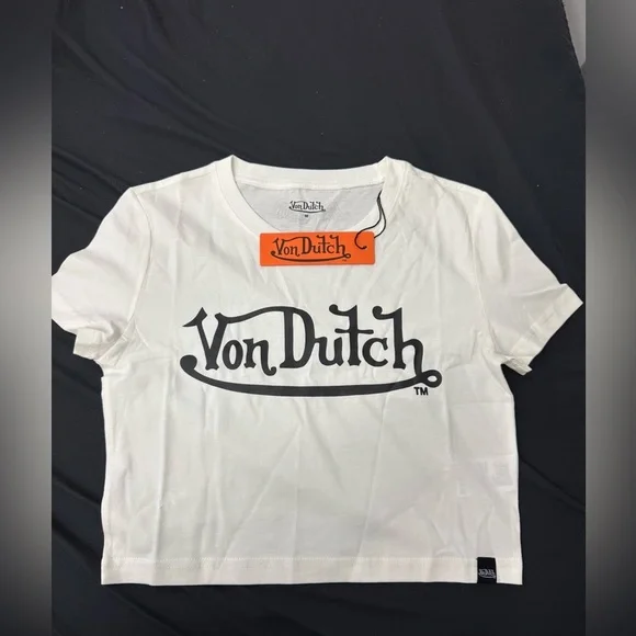 Von Dutch White cropped T-Shirt - Picture 1 of 3